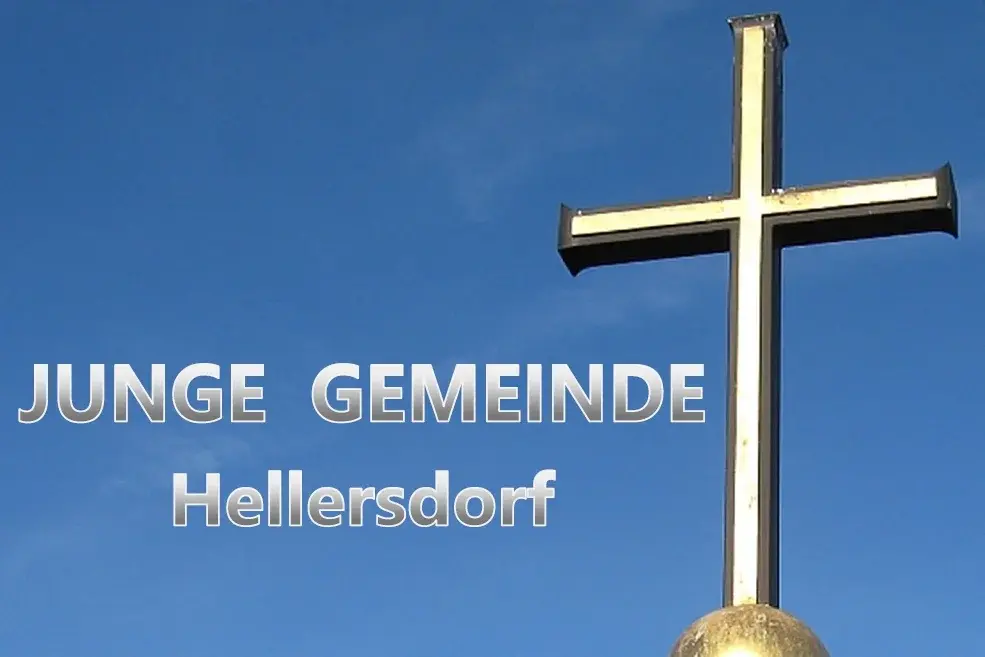 Dachkreuz mit Schriftzug Junge Gemeinde